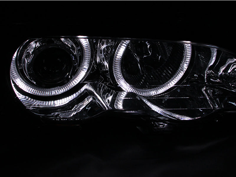 ANZO 2000-2003 BMW 3 Series E46 Projector Headlights w/ Halo Chrome 121268