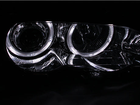 ANZO 2000-2003 BMW 3 Series E46 Projector Headlights w/ Halo Chrome 121268