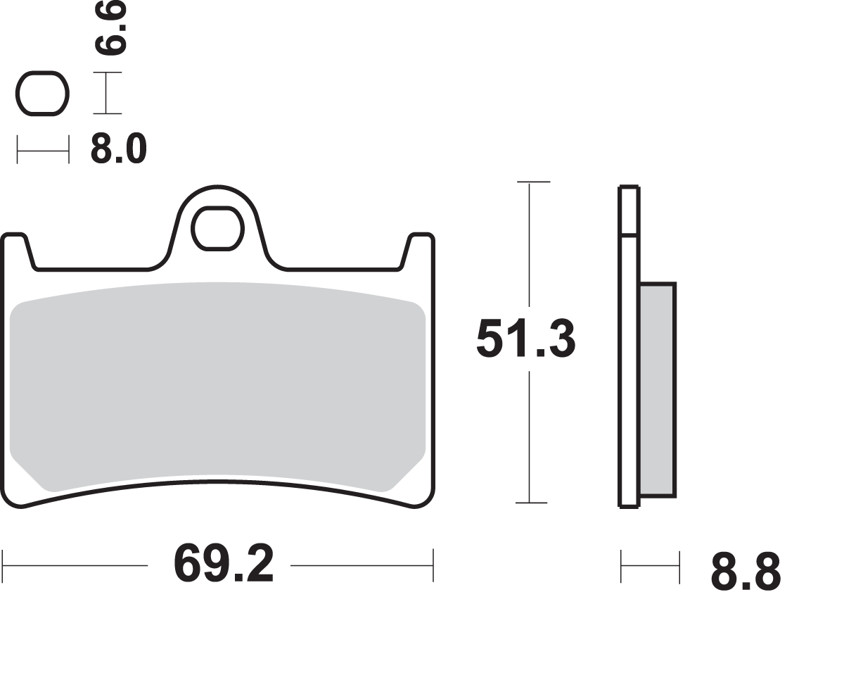 SBS Dual Carbon Brake Pads - Yamaha 634DC