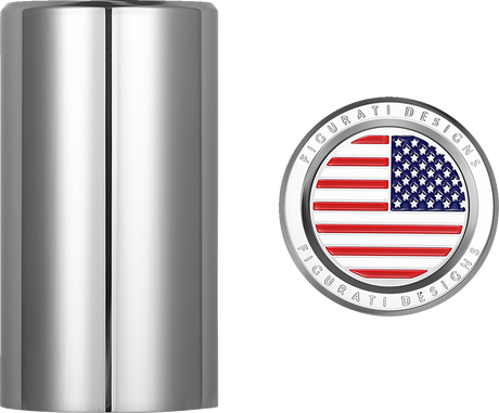 FIGURATI DESIGNS Docking Hardware Covers - American Flag - Long - Stainless Steel FD20-DC-2545-SS