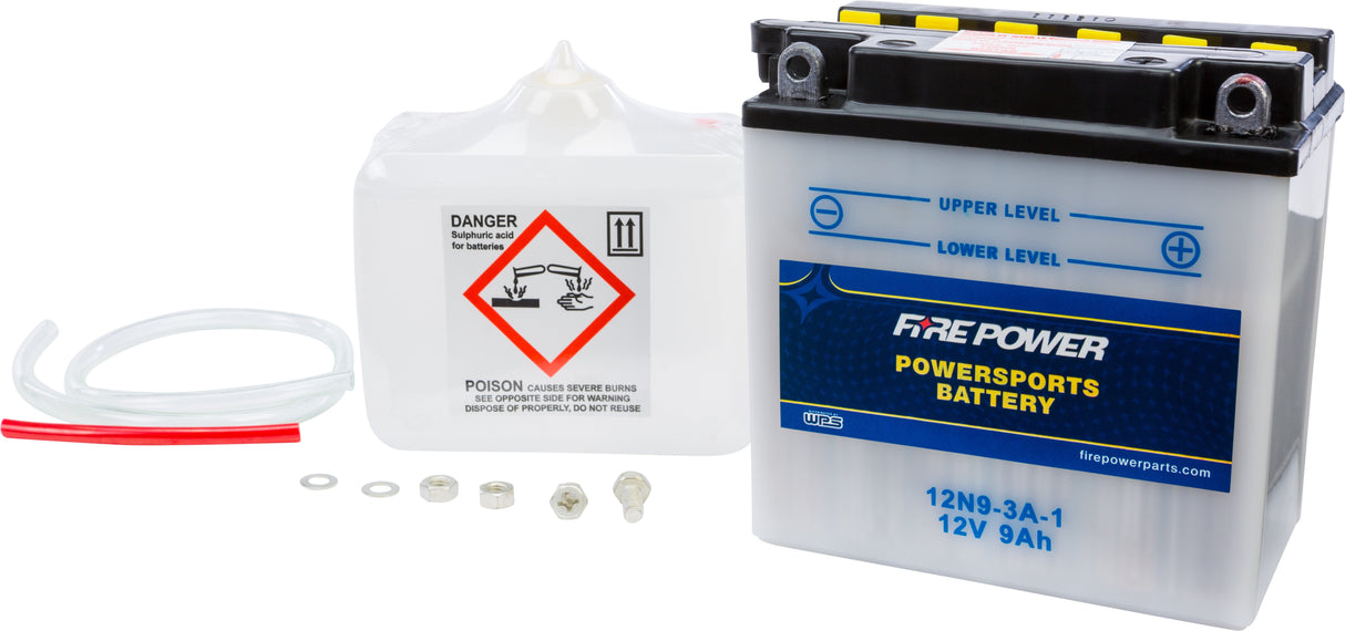FIRE POWER Battery W/Acid 12n9-3a-1 12v 12N9-3A-1