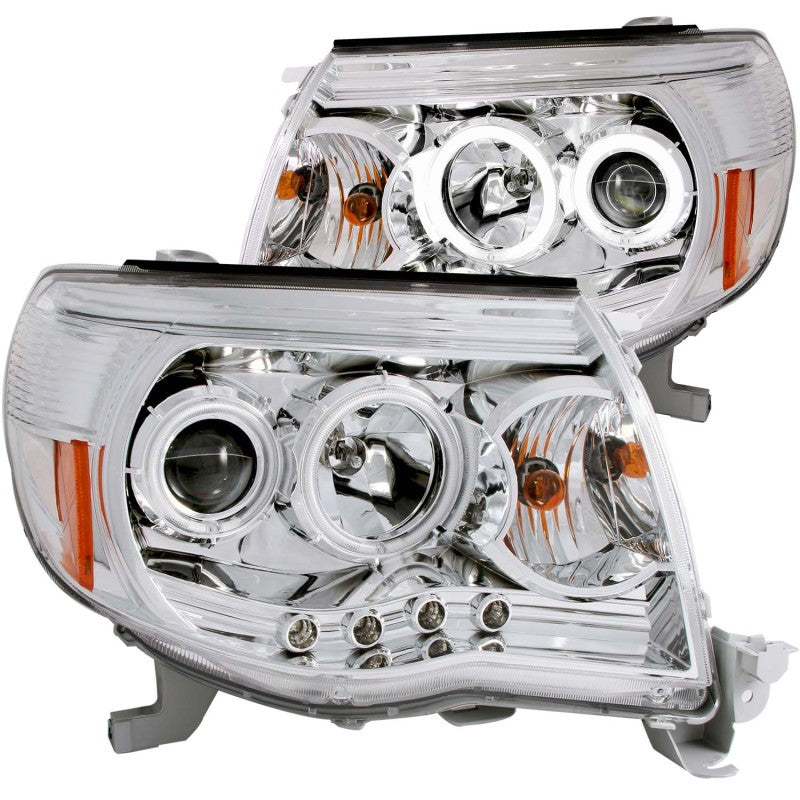 ANZO 2005-2011 Toyota Tacoma Projector Headlights w/ Halos Chrome 121281