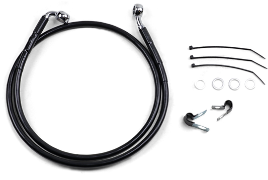 DRAG SPECIALTIES Brake Line - Front - Black - +4" - FXD '00-'05 640112-4BLK