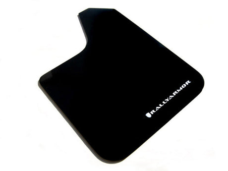 Rally Armor Universal Fit (No Hardware) Basic Black Mud Flap w/ Red Logo MF12-BAS-RD