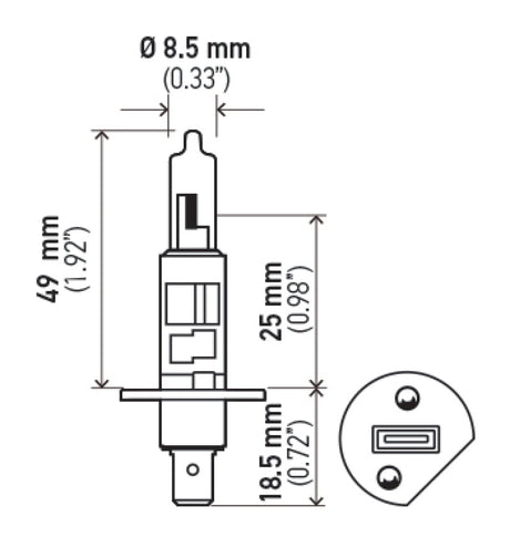 Hella Optilux H1 12V/55W XY Yellow Bulb LAH71070642