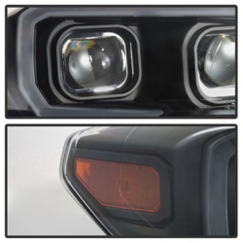 xTune Toyota Tacoma 16-18 DRL Light Bar Projector Headlights - Black PRO-JH-TTA16-LBDRL-BK 9039256