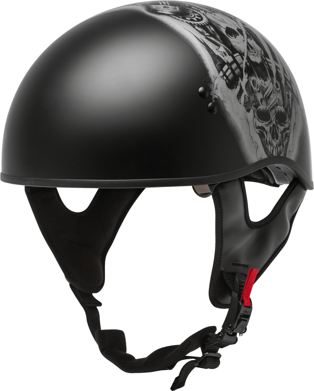 GMAX Hh-65 Half Helmet Tormentor Naked Matte Black/Silver Xs H1658073