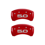 MGP 4 Caliper Covers Engraved Front 2015/Mustang Engraved Rear 2015/50 Red finish silver ch 10201SM52RD
