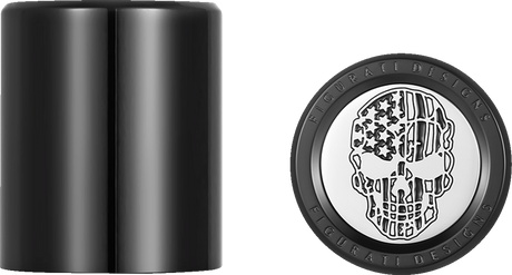 FIGURATI DESIGNS Docking Hardware Covers - American Flag Skull - Contrast Cut - Black FD27-DC-2730-BK
