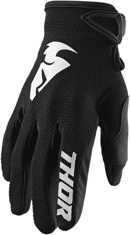 THOR Sector Gloves - Black/White - Medium 3330-5855