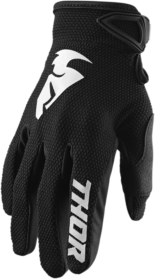 THOR Sector Gloves - Black/White - Medium 3330-5855