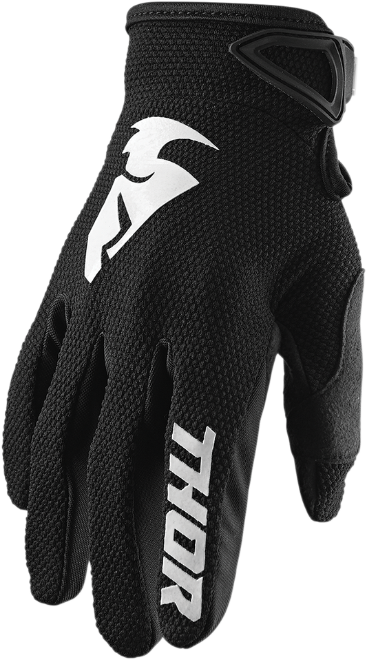 THOR Youth Sector Gloves - Black/White - Large 3332-1515
