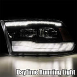 AlphaRex 09-18 Dodge Ram 1500 PRO-Series Projector Headlights Plank Style Alpha Blk w/Seq Signal/DRL 880542