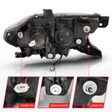 ANZO 2016-2017 Toyota Tacoma Projector Headlights w/ Plank Style Switchback Black w/ Amber w/ DRL 111397