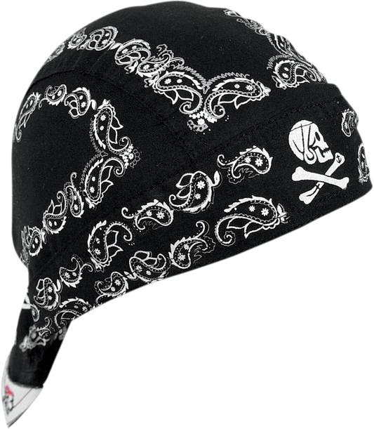 ZAN HEADGEAR Flydanna Head Wrap - Black Skull Paisley Z500