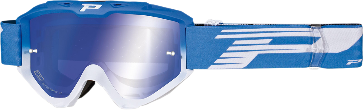 PRO GRIP 3450 Riot Goggles - Light Blue/White - Mirror PZ3450AZBIFL