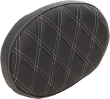 DRAG SPECIALTIES Almohadilla de Respaldo - Ovalada - Doble Diamante - Hilo de Plata 0822-0429 