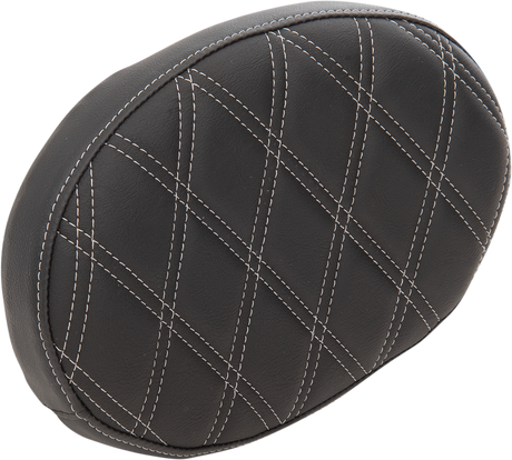 DRAG SPECIALTIES Backrest Pad - Oval - Double Diamond - Silver Thread 0822-0429