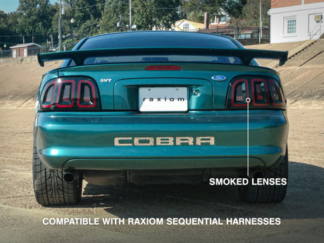 Raxiom 96-98 Ford Mustang Icon LED Tail Lights- Black Housing (Smoked Lens) 389876
