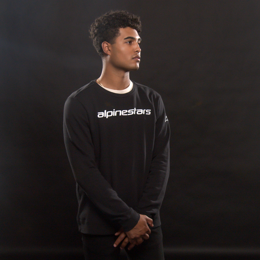 IN STOCK ALPINESTARS Linear Crew Fleece - Black/White - XL 1212513241020XL