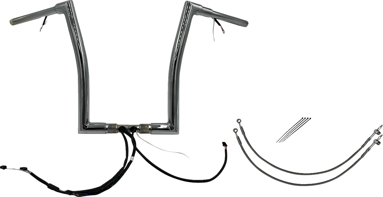 FAT BAGGERS INC. Handlebar Kit - Flat Top - 16" - Chrome 601316