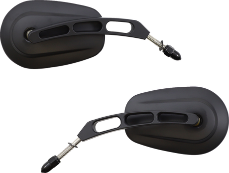 RIVCO PRODUCTS Mirror - Thru-Mount - Side View - Oval - Black MV307
