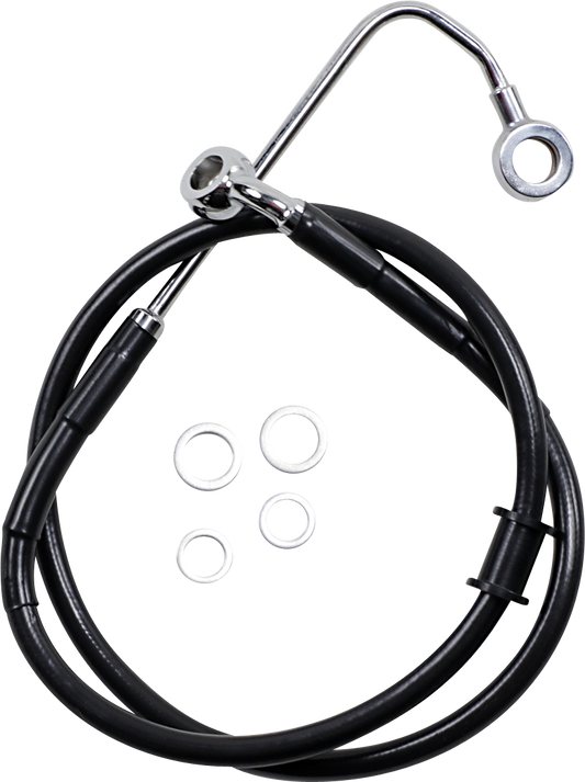 DRAG SPECIALTIES Brake Line - Front (Upper) - Black 618300-BLK