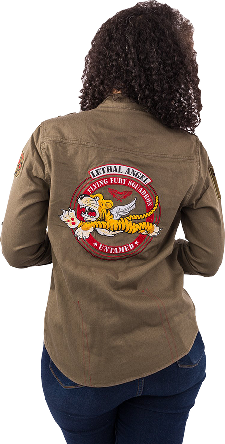 LETHAL THREAT Women's Untamed Long-Sleeve Shirt - Army Green - Small LA60125S