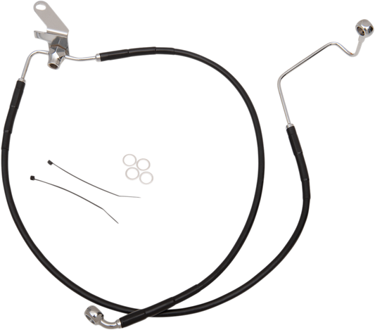 DRAG SPECIALTIES Brake Line - Front - Black - +2" - Softail '04-'06 640223-2BLK