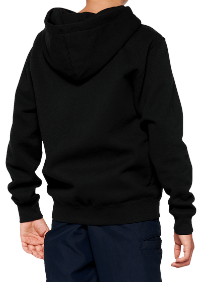 100% Youth Official Zip Hoodie - Black - Large 20033-00002