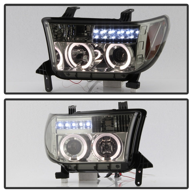 Spyder Toyota Tundra 07-13 Projector Headlights LED Halo LED Smke PRO-YD-TTU07-HL-SM 5012043