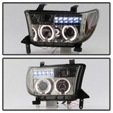 Spyder Toyota Tundra 07-13 Projector Headlights LED Halo LED Smke PRO-YD-TTU07-HL-SM 5012043