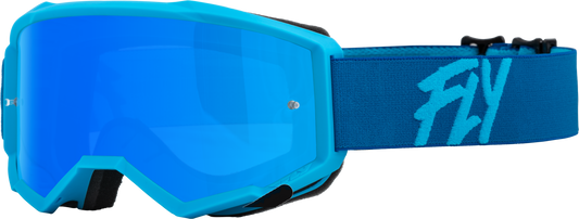 FLY RACING Youth Zone Goggle Blue W/ Sky Blue Mirror/Smoke Lens 37-51722