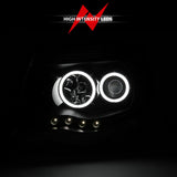 ANZO 2005-2011 Toyota Tacoma Projector Headlights w/ Halo Black 121282