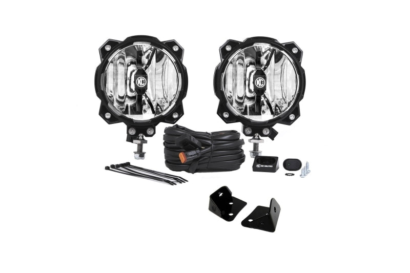 KC HiLiTES 07-18 Jeep JK 6in Pro6 Gravity LED Pillar Mount 2-Light Sys (20W Spot Beam) 97100
