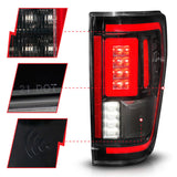 ANZO 21-23 Ford F-150 LED Taillights Seq. Signal w/BLIS Cover - Black (For Factory Halogen ONLY) 311475
