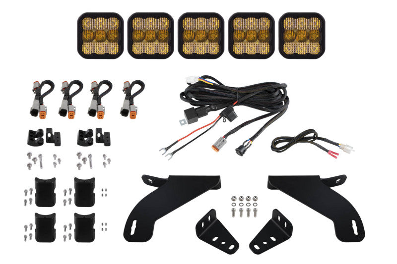 Diode Dynamics 21-22 Ford F-150 SS5 Grille CrossLink Lightbar Kit- Pro White Combo DD7321