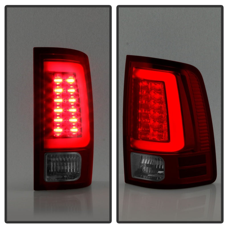 Spyder 09-16 Dodge Ram 1500 Light Bar LED Tail Lights - Red Clear ALT-YD-DRAM09V2-LED-RC 5084040