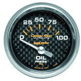 Autometer Carbon Fiber 52mm 100 PSI Electronic Oil Pressure Gauge 4727