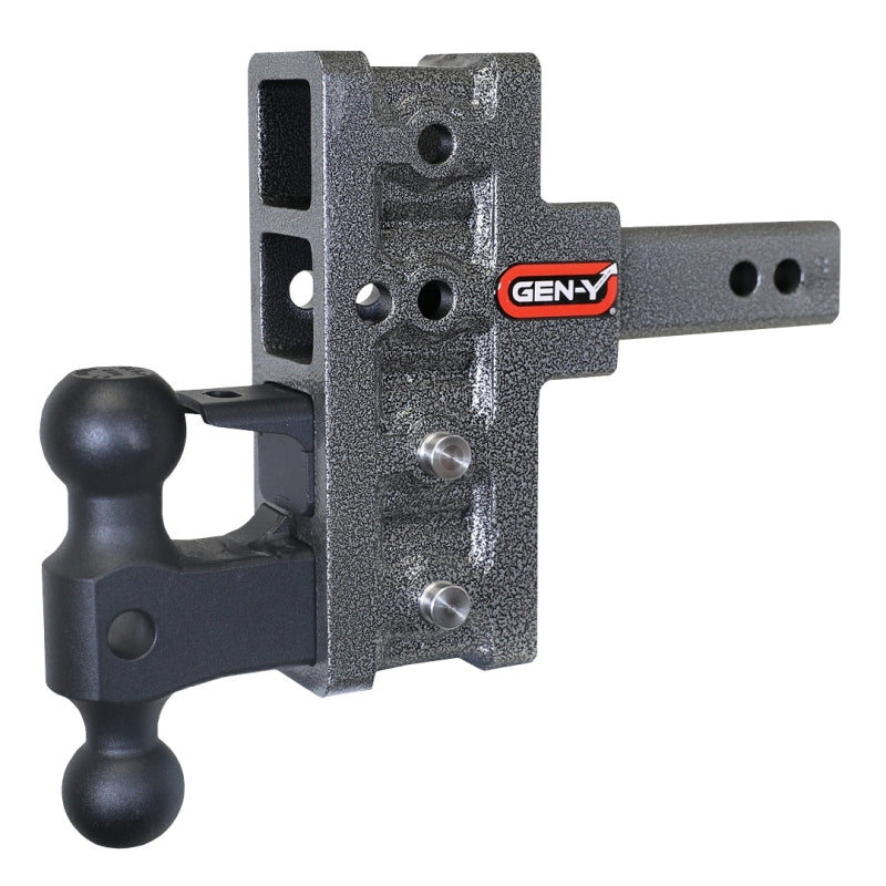 Gen-Y Mega Duty 2in Shank 5in Offset Drop 2K TW 16K Hitch w/GH-051 Dual-Ball/GH-032 Pintle Lock GH-224