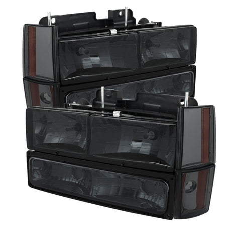 Xtune GMC Yukon 92-93 Crystal Headlights w/ Corner & Bumper Smoke HD-JH-GMCCK88-AM-SM-SET 5073525