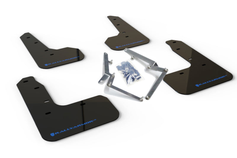 Rally Armor 17-21 Honda Civic Sport & Touring (Hatch) Black UR Mud Flap w/ Blue Logo MF51-UR-BLK/BL