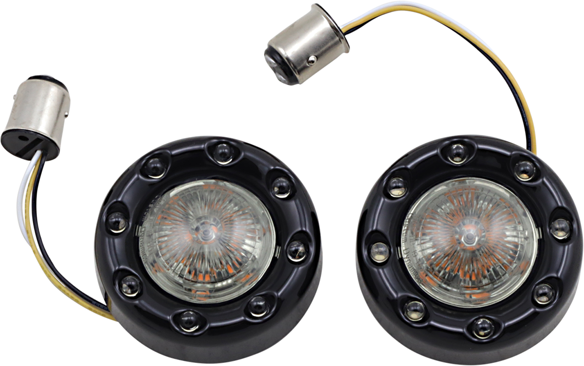 CUSTOM DYNAMICS Bullet Turn Signal 1157 - Black - Smoke Lens PB-BR-AW-57-BS