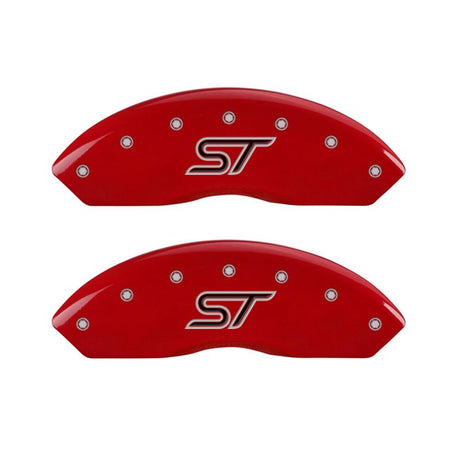 MGP 4 Caliper Covers Engraved Front & Rear ST Red finish silver ch 10231SSTORD