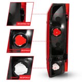 ANZO 1992-1996 Ford Bronco Taillight Red/Clear Lens (OE Replacement) 311306