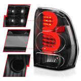 ANZO 2002-2009 Chevrolet Trailblazer LED Tail Lights w/ Light Bar Black Housing Clear Lens 311371