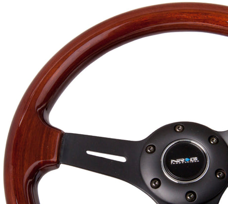 NRG Classic Wood Grain Steering Wheel (330mm) Wood Grain w/Matte Black 3-Spoke Center ST-015-1BK