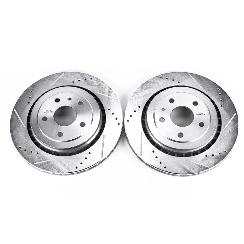 Power Stop 16-18 Cadillac ATS Rear Evolution Drilled & Slotted Rotors - Pair AR82184XPR