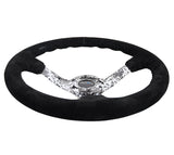 NRG Reinforced Steering Wheel (350mm / 3in. Deep) Blk Suede w/Hydrodipped Digi-Camo Spokes RST-036DC-S