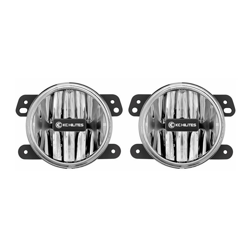 KC HiLiTES 10-18 Jeep JK 4in. Gravity G4 LED Light 10w SAE/ECE Clear Fog Beam (Pair Pack System) 497